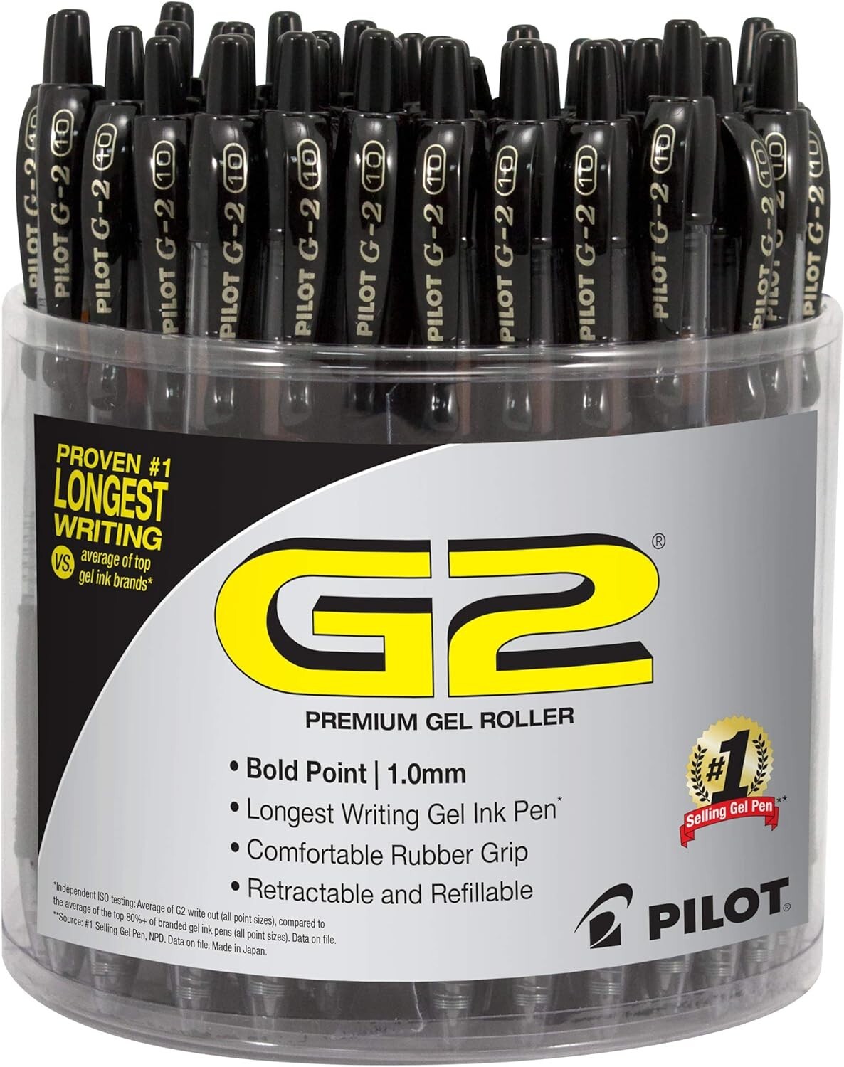 G2 Premium Gel Roller Pens, Bold 1mm Point, 48-Count Tub for Smooth Writing