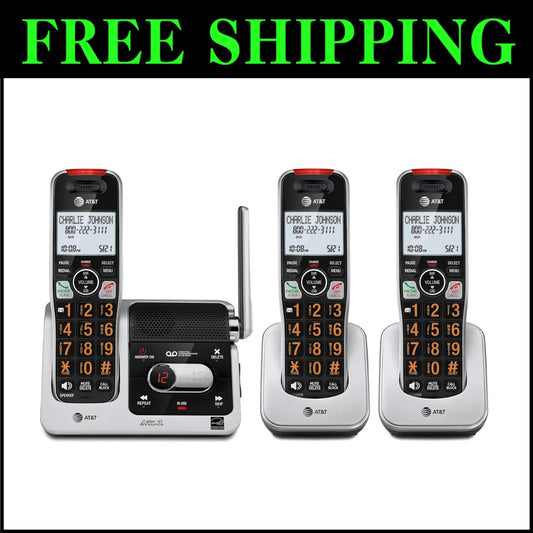 Cordless Phone with Digital Answering & Smart Call Blocker - 3 Handsets Included