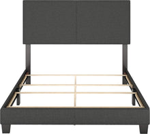 Load image into Gallery viewer, Milan Upholstered Platform Bed Frame - Adjustable Headboard in Black, Full Size