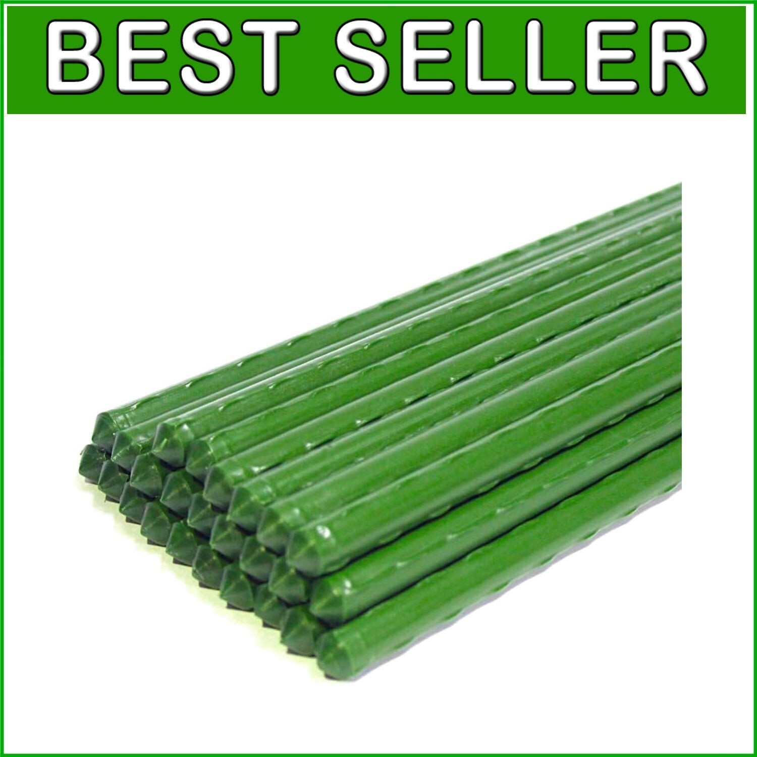 6ft Heavy-Duty Green Metal Stakes for Tomatoes & Climbing Plants - 50 Count