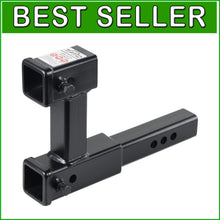 Load image into Gallery viewer, Versatile Dual Trailer Hitch Extender: Adjustable &amp; Anti-Rattle for 2" Receivers