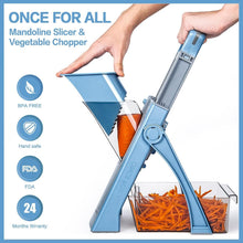 Load image into Gallery viewer, Collapsible Mandoline Slicer with Removable Stainless Steel Blades - Family Size