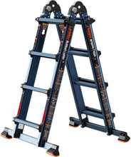 Load image into Gallery viewer, Heavy-Duty 4-Step Folding Ladder, 14FT Aluminum with Anti-Slip Safety Features