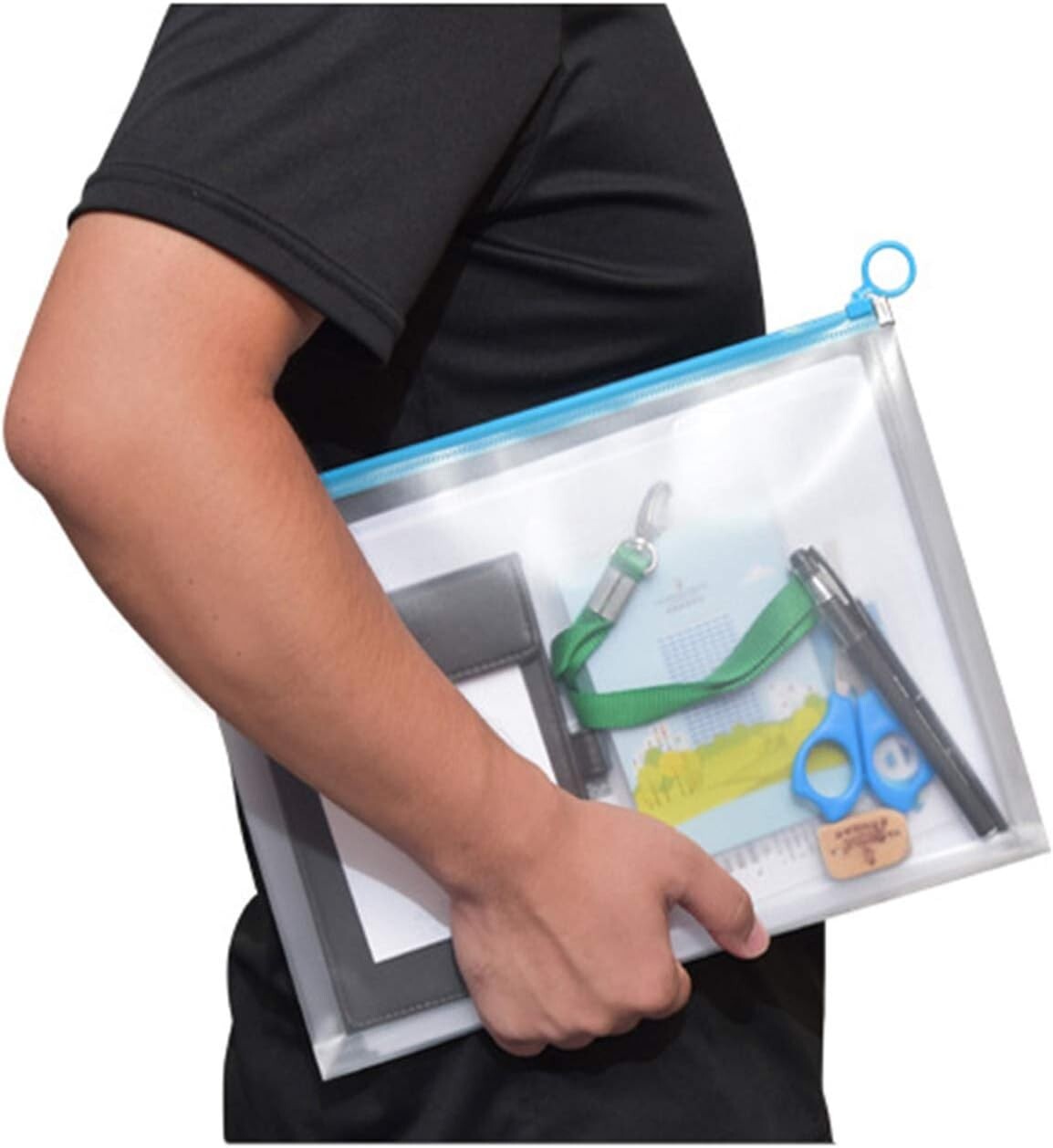 Clear Zipper Envelopes 9.8 x 12.7 Inches - 24 Pack for School & Office Use