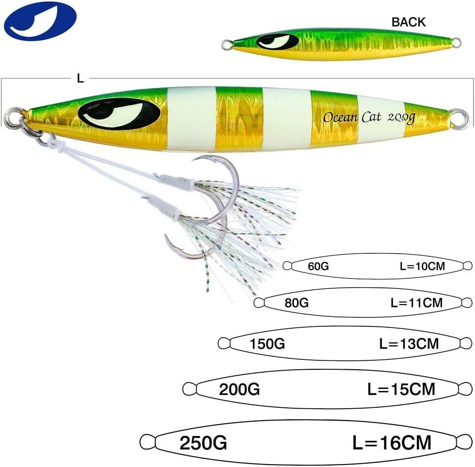 5-Color Slow Fall Fishing Lures - Premium Metal Jigs for All Skill Levels