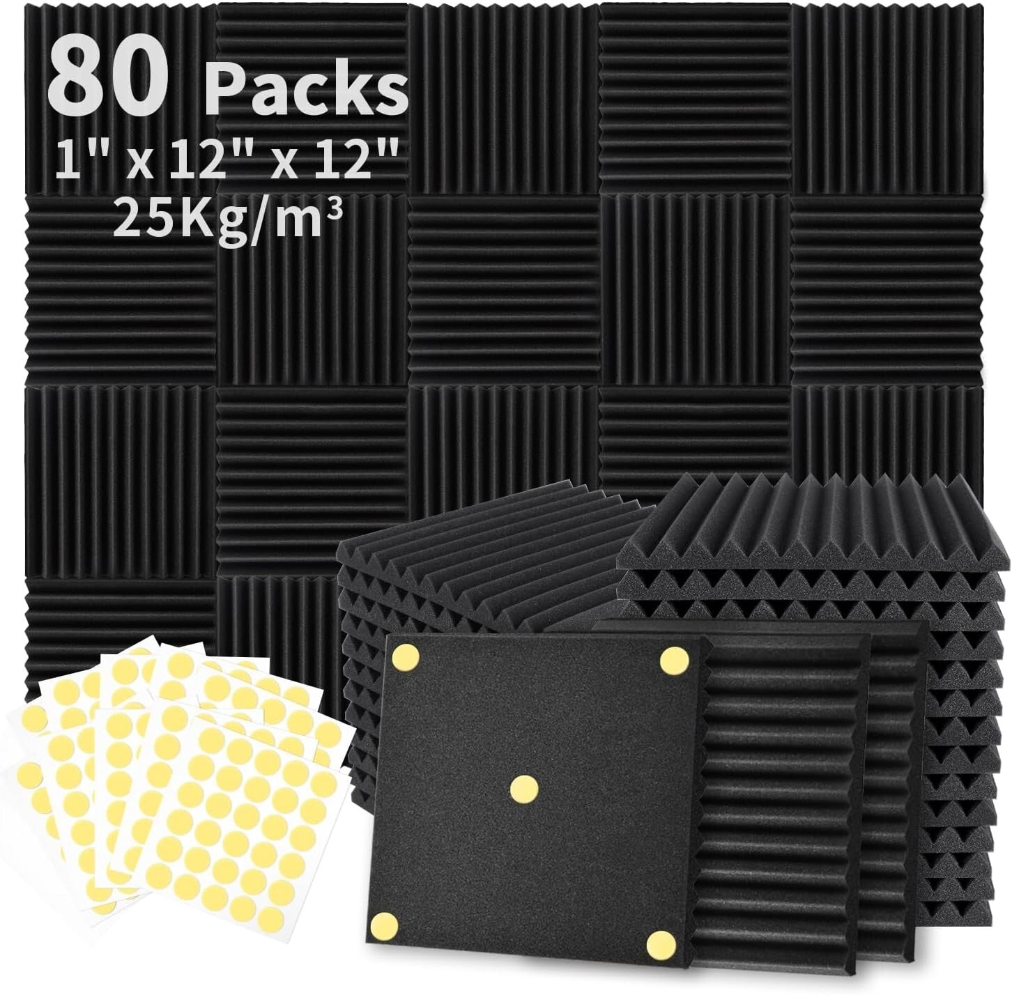 Fire-Resistant 80 Pack Soundproof Foam Panels - Safe Noise Reduction Solution