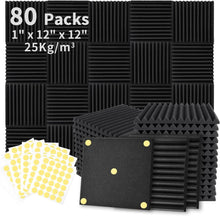 Load image into Gallery viewer, Fire-Resistant 80 Pack Soundproof Foam Panels - Safe Noise Reduction Solution