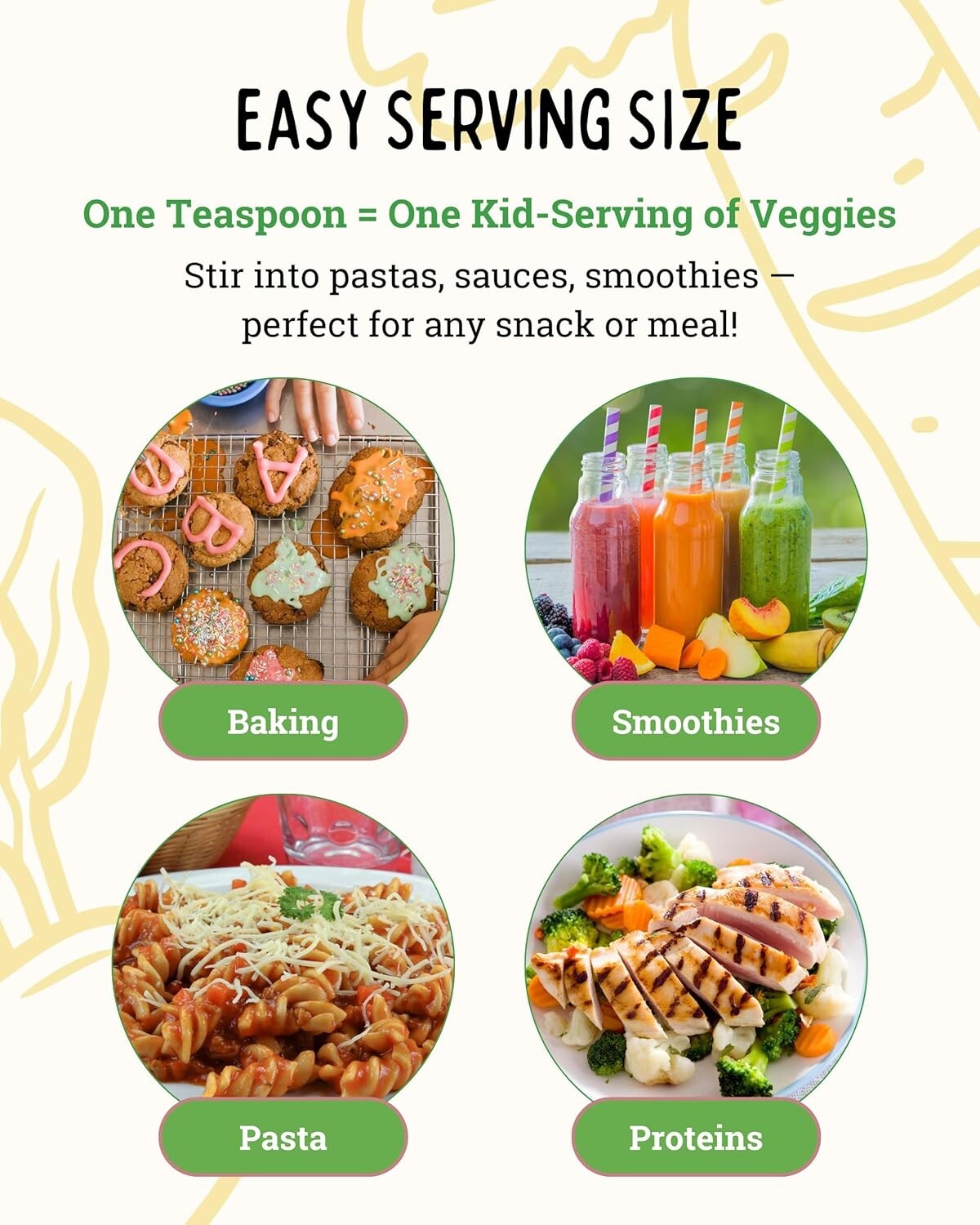 Easy Peasie Hidden Veggie Powder 3-Pack for Picky Eaters - Original, Green, Red