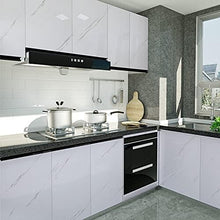 Load image into Gallery viewer, Glossy Marble Peel and Stick Wallpaper - Gray/White Durable Countertop Film