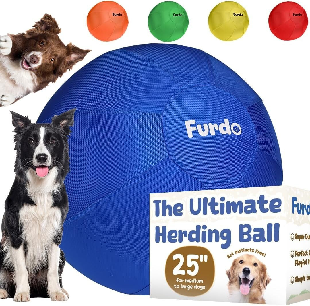 Large 25” Herding Dog Ball for Outdoor & Active Play – Ideal for Herding Breeds
