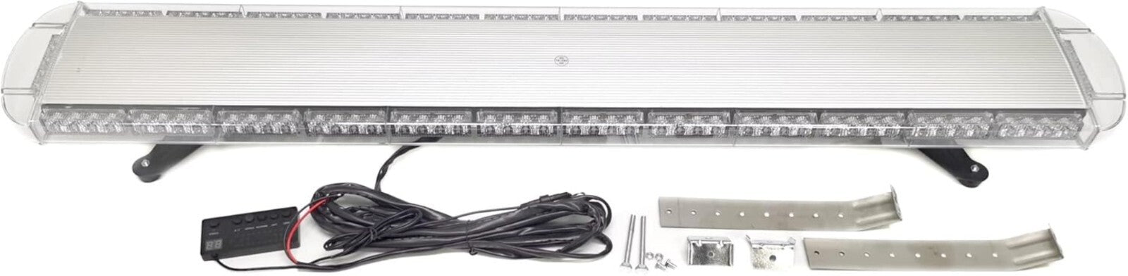 Professional Waterproof 12V-24V Amber Strobe Light Bar - 55 Inch, 104 LEDs