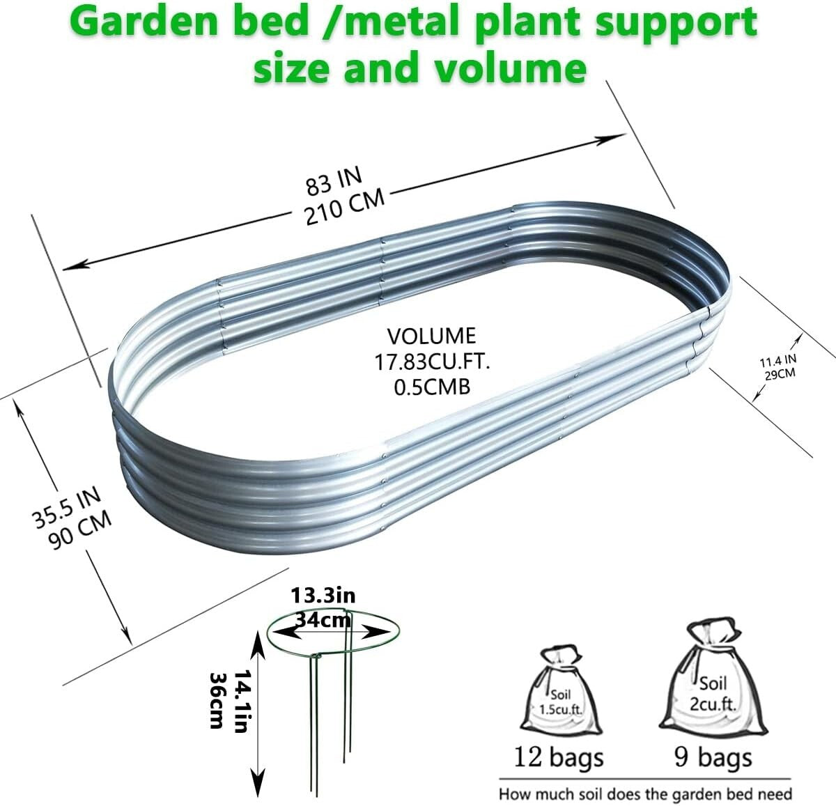 Durable 2-Pc Raised Garden Bed Set with Metal Stakes - Perfect for Herbs