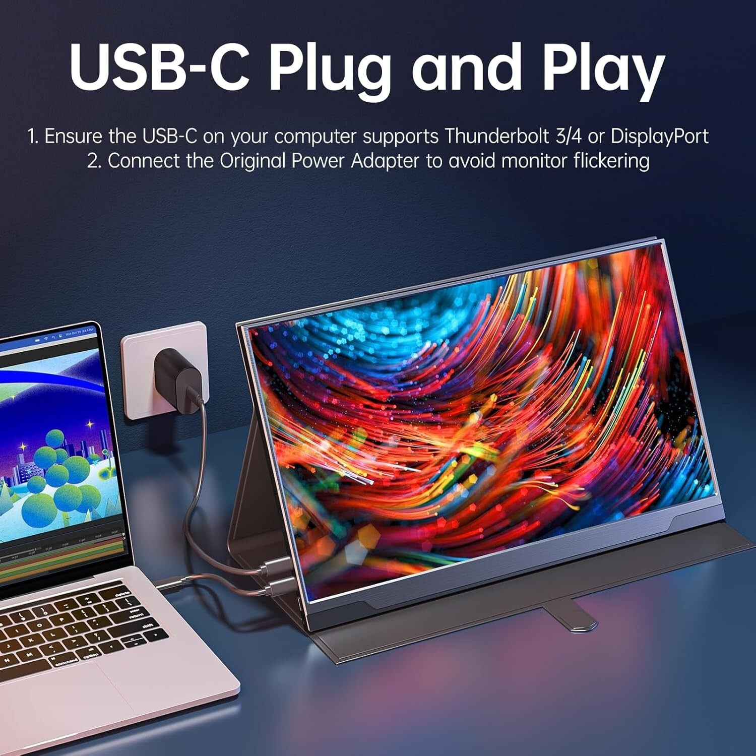 17.3-Inch FHD Portable Gaming Monitor - USB-C, HDR, FreeSync & Built-in Speakers