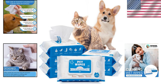 600 Count Eco-Friendly Dog and Cat Wipes - Gentle Grooming & Cleaning Solution