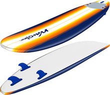 Load image into Gallery viewer, 8ft Classic Longboard Surfboard for Beginners - Soft Foam &amp; Stylish Org Burst