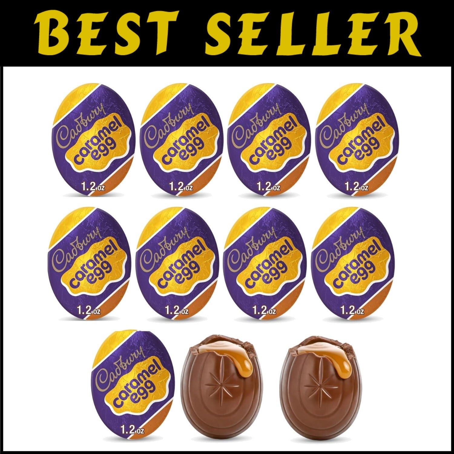 Gourmet Cadbury Milk Chocolate Easter Eggs - 48 Pack of Caramel Goodness