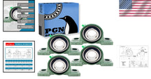 Load image into Gallery viewer, Self-Aligning Chrome Steel Pillow Block Bearings - 1 1/2 Inch Bore Pack of 4
