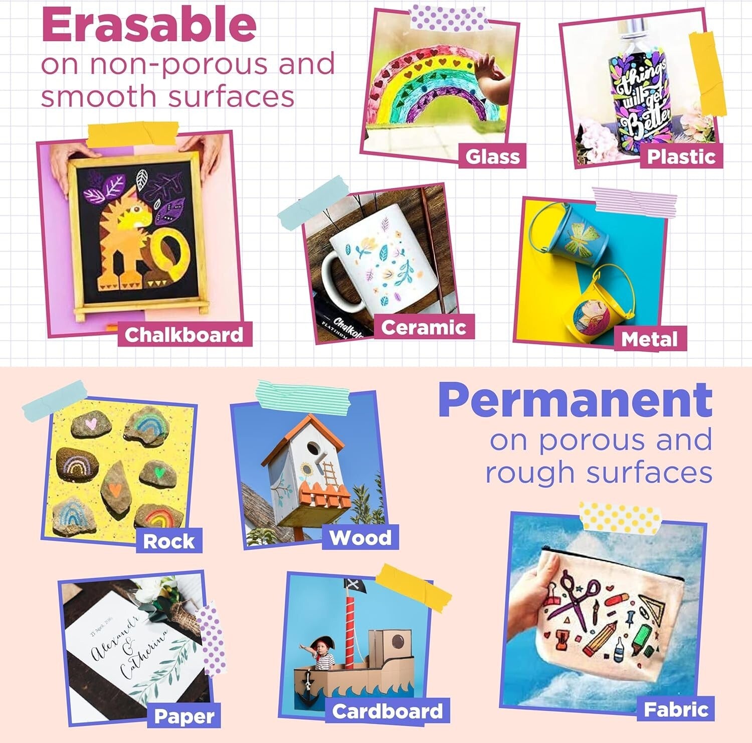 Versatile 40-Pack Liquid Fine Tip Chalk Pens for All Non-Porous Surfaces