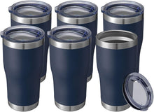 Load image into Gallery viewer, BPA-Free 20 oz Navy Blue Tumblers - 6 Pack Stainless Steel for Travel &amp; Home Use