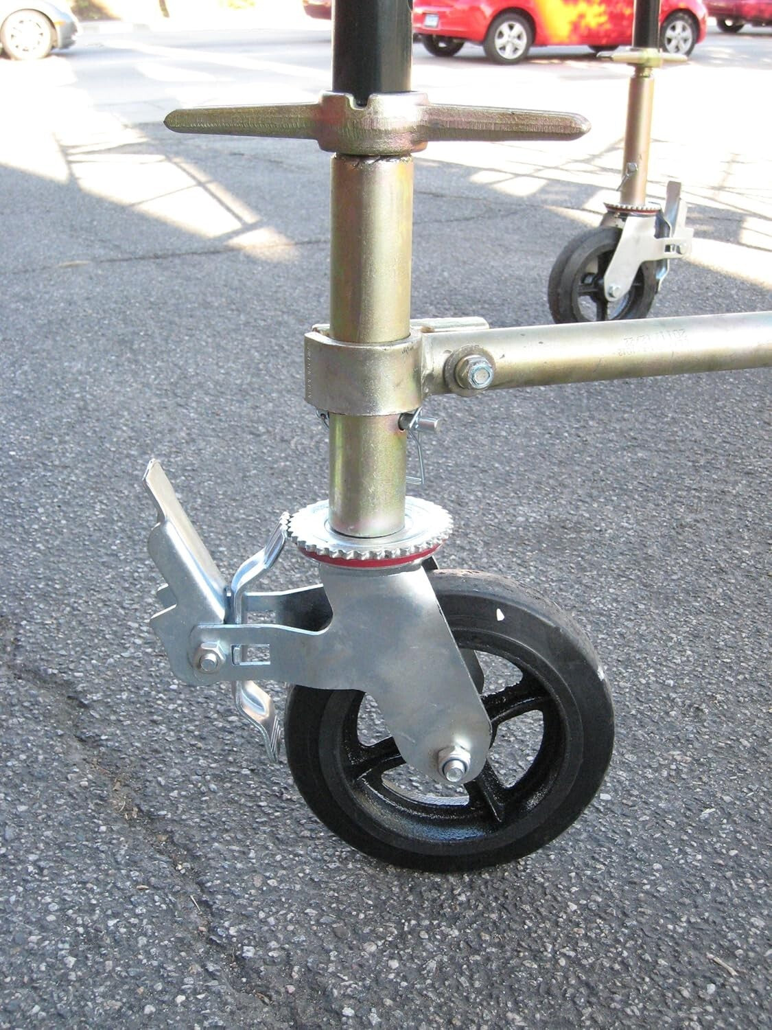 8" Caster Wheel Set for Scaffolding - 1100 lbs Load Rating with Double Brakes