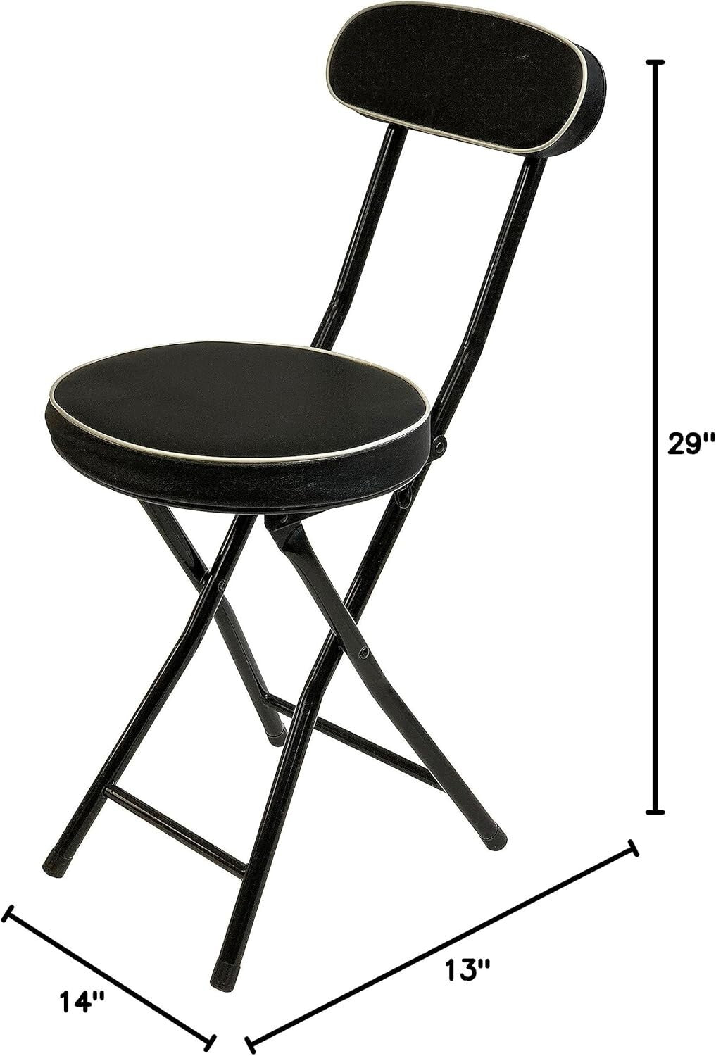 12-Inch Padded Folding Stool with Metal Frame - Ideal for Indoor & Outdoor