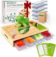 Load image into Gallery viewer, Space-Saving Bamboo Cutting Board &amp; Drawer Set - Perfect for Hosting and Gifting