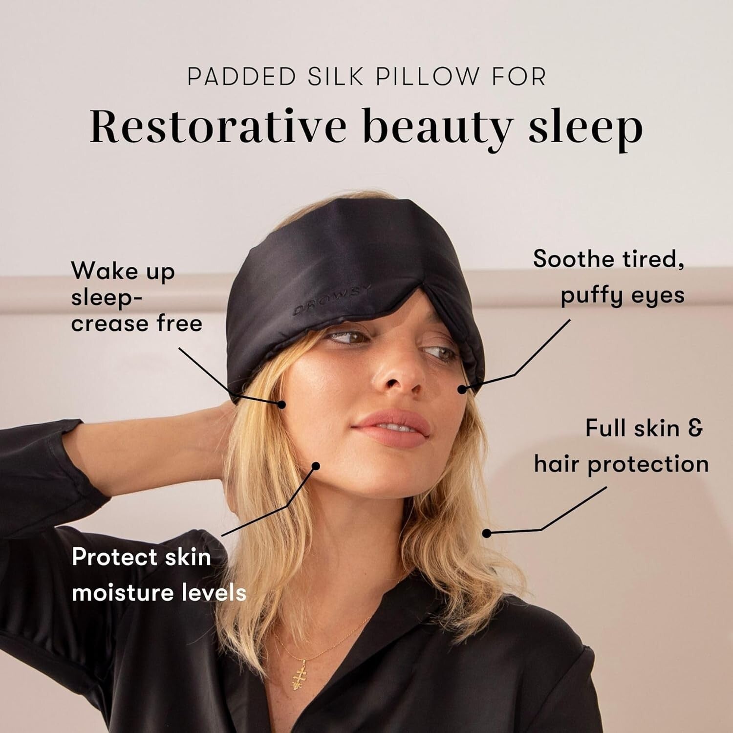 Hypoallergenic Silk Face-Hugging Sleep Mask – Adjustable for All Head Sizes