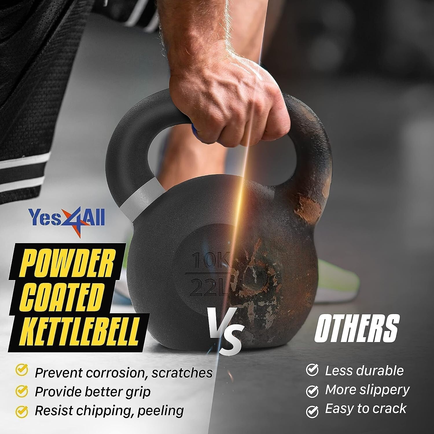 Heavy-Duty Kettlebell with Wide Handle for Strength and Endurance Training