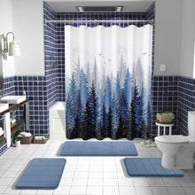 Load image into Gallery viewer, Versatile Denim Blue Memory Foam Bath Mat Set, Machine Washable &amp; Comfortable