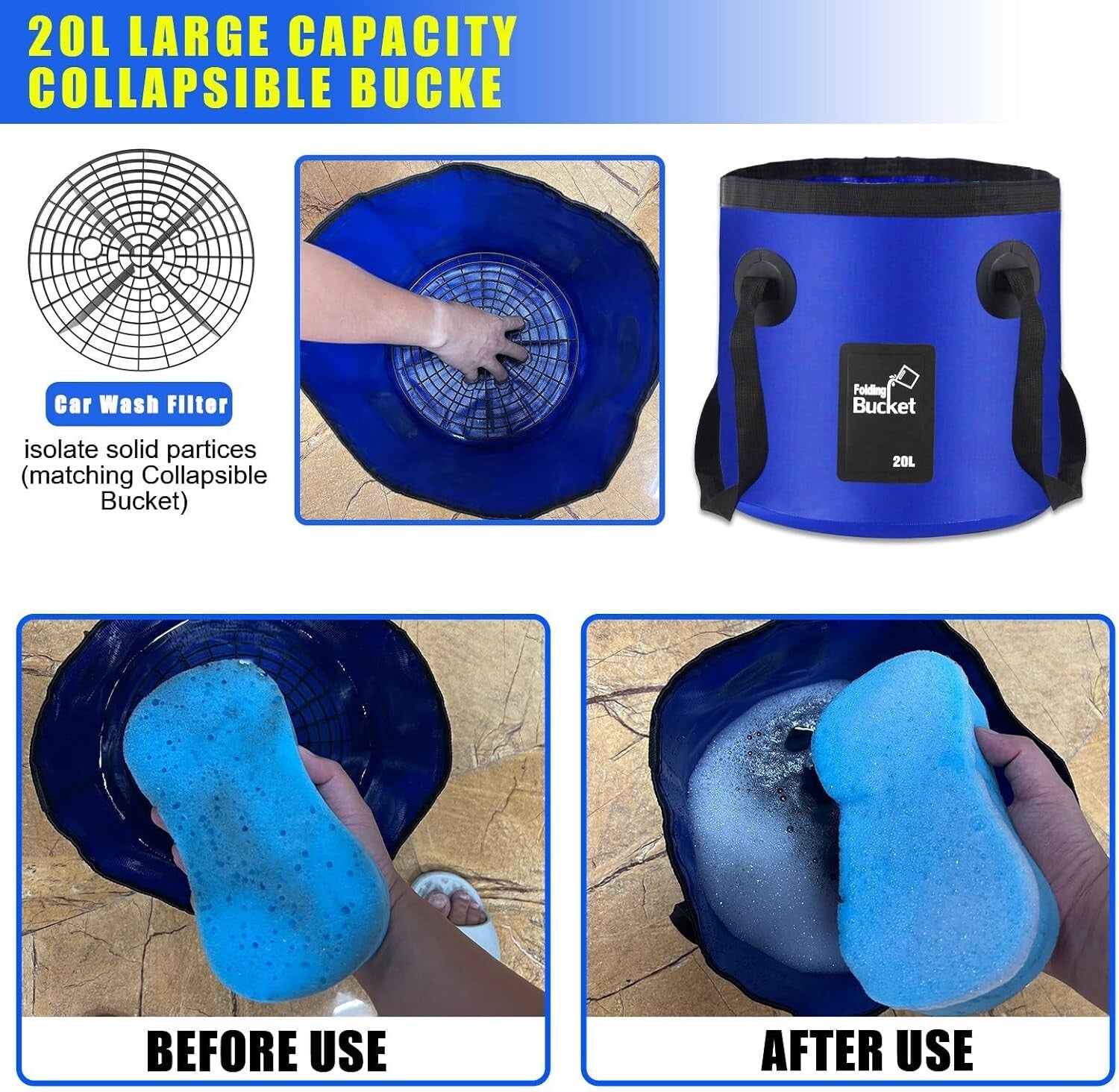 Ultimate 21-Piece Car Cleaning Kit with Non-Slip 62" Brush - Ideal Gift