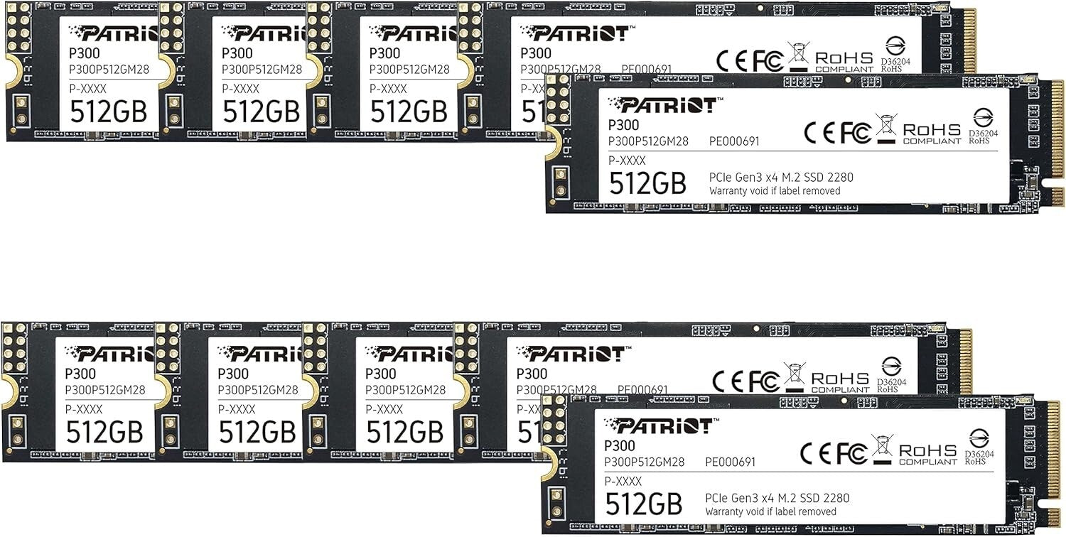 Patriot P300 512GB SSD NVMe 10-Pack - Ultimate Reliability and Performance