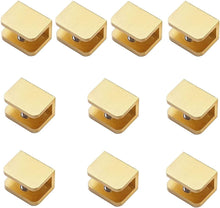 Load image into Gallery viewer, Elegant Pack of 10 Brass Glass Clips for 10-12mm Glass - Effortless Installation