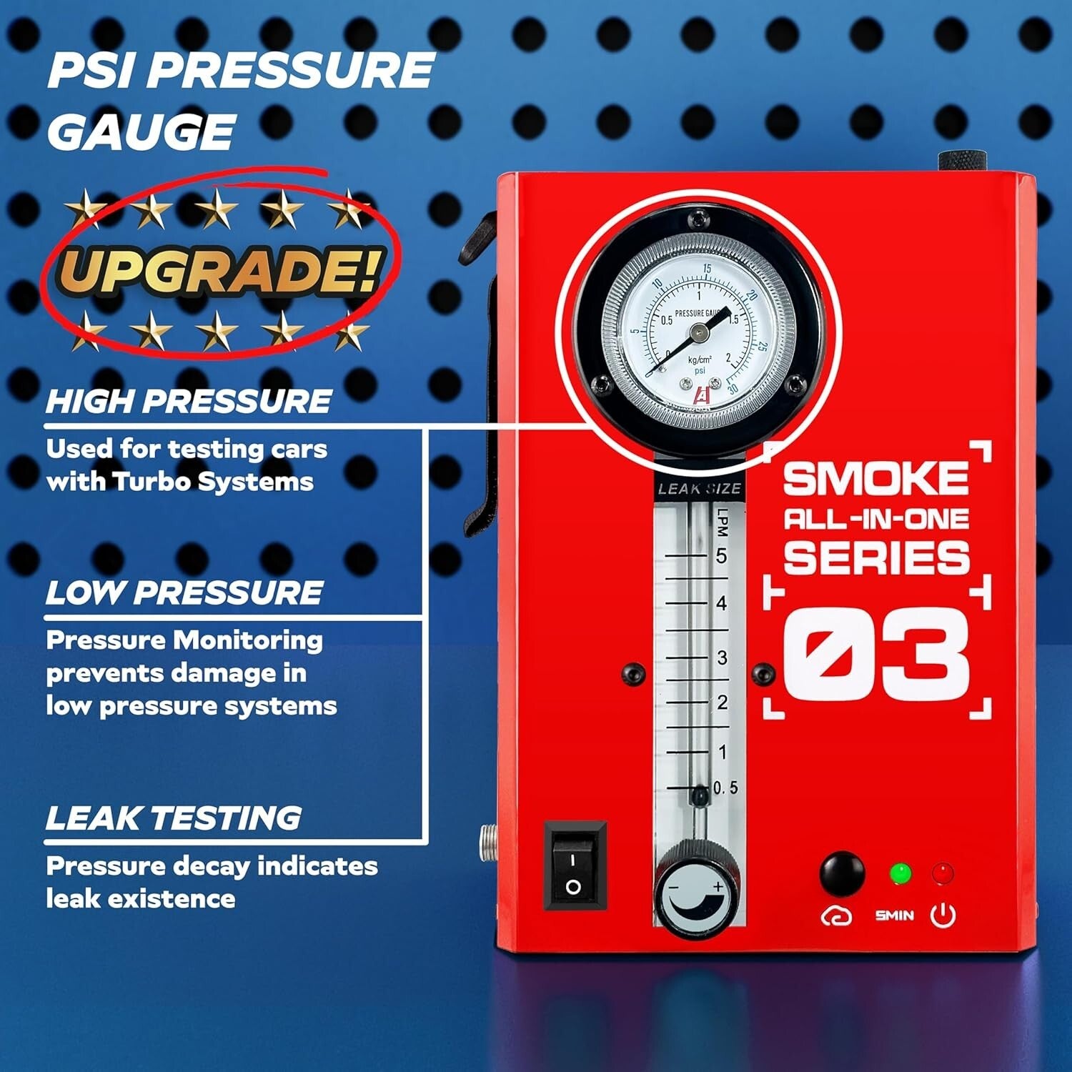 2025 Upgrade Automotive Smoke Machine with Built-in Compressor & Premium Fluid