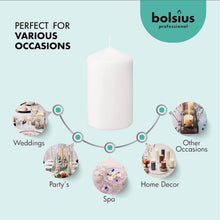 Load image into Gallery viewer, Stylish 20 Count Unscented White Pillar Candle Set - Perfect for Every Season