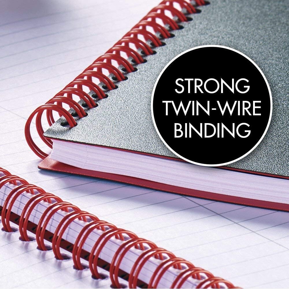 Lightweight Black n' Red Notebook with 70 Ruled Pages - Perfect for On-the-Go