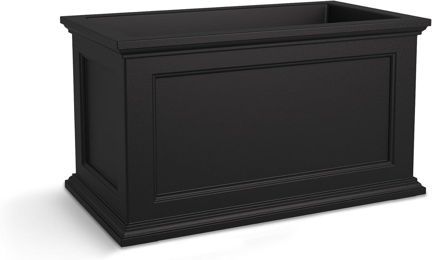 Self-Watering 20x36in Outdoor Planter with Built-In Water Reservoir - Black
