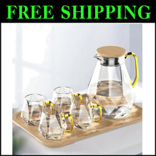 Load image into Gallery viewer, Versatile Glass Carafe &amp; Cup Set - Perfect for Tea, Juice &amp; Infused Water