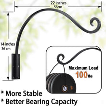 Load image into Gallery viewer, Versatile 22" Outdoor Hanging Bracket - Supports 200lbs for Plants and Feeders