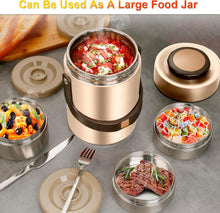 Load image into Gallery viewer, 67 oz Stainless Steel Vacuum Insulated Soup Thermos - Stackable Food Container