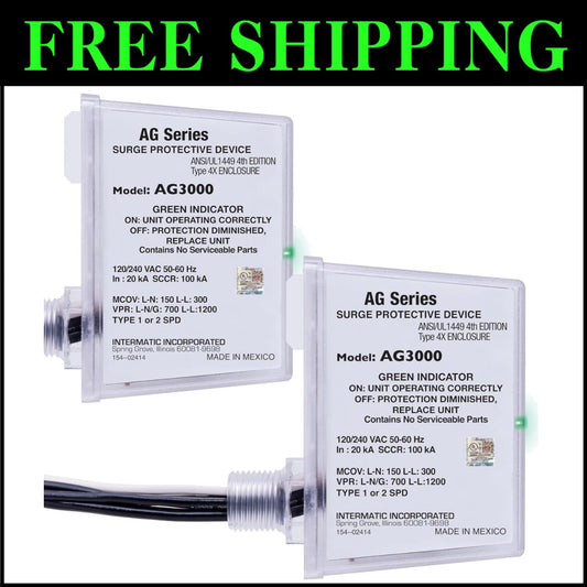 2 Pack of UL Listed HVAC Surge Protectors with TPMOV Technology for Home Safety