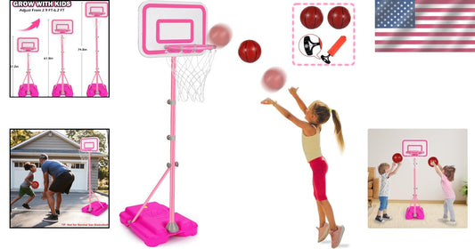 Fun Pink Basketball Goal for Kids - Perfect Adjustable Toy for Young Girls