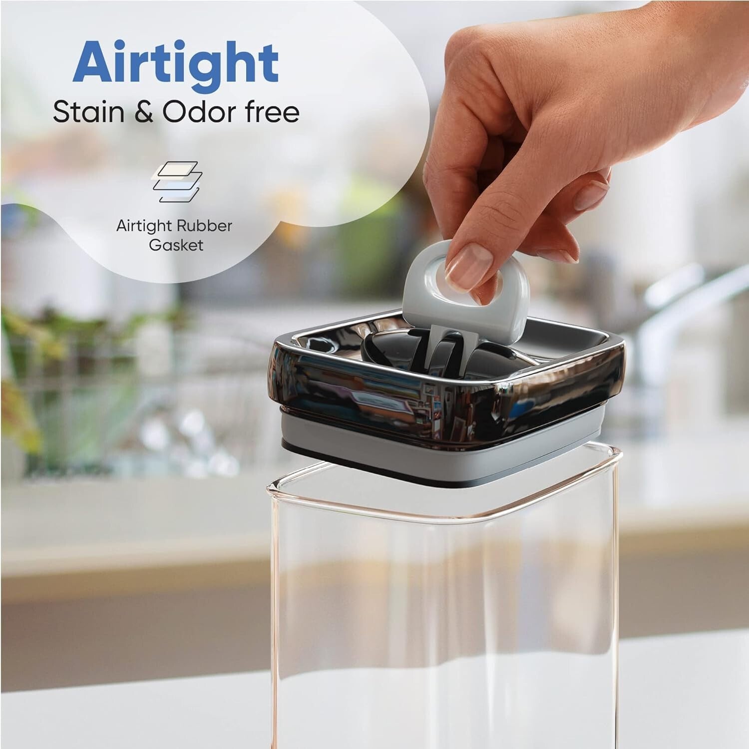 BPA-Free Kitchen Canisters - Extra Volume Airtight Containers with Flip Tops