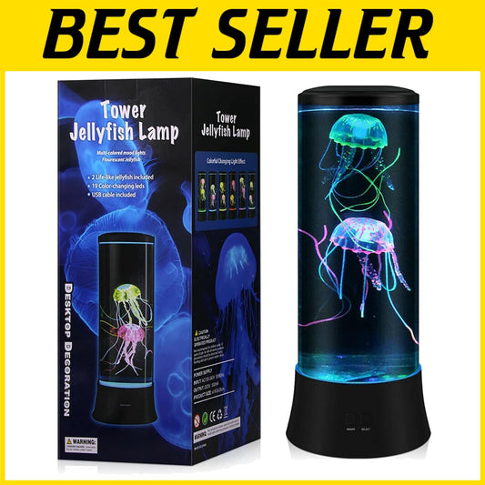 15-Inch Waterproof Jellyfish Light Lamp – Ideal Holiday Gift, Ultra-Quiet & LED