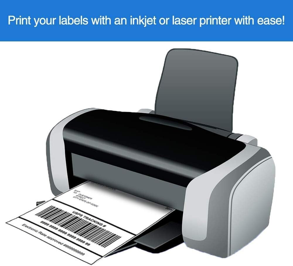 Full-Sheet White Adhesive Labels - 500 Sheets 8-1/2" x 11" for Laser & Inkjet