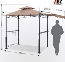 Load image into Gallery viewer, Spacious 11'x5' Grill Gazebo with LED Lights – Water Resistant and Stylish