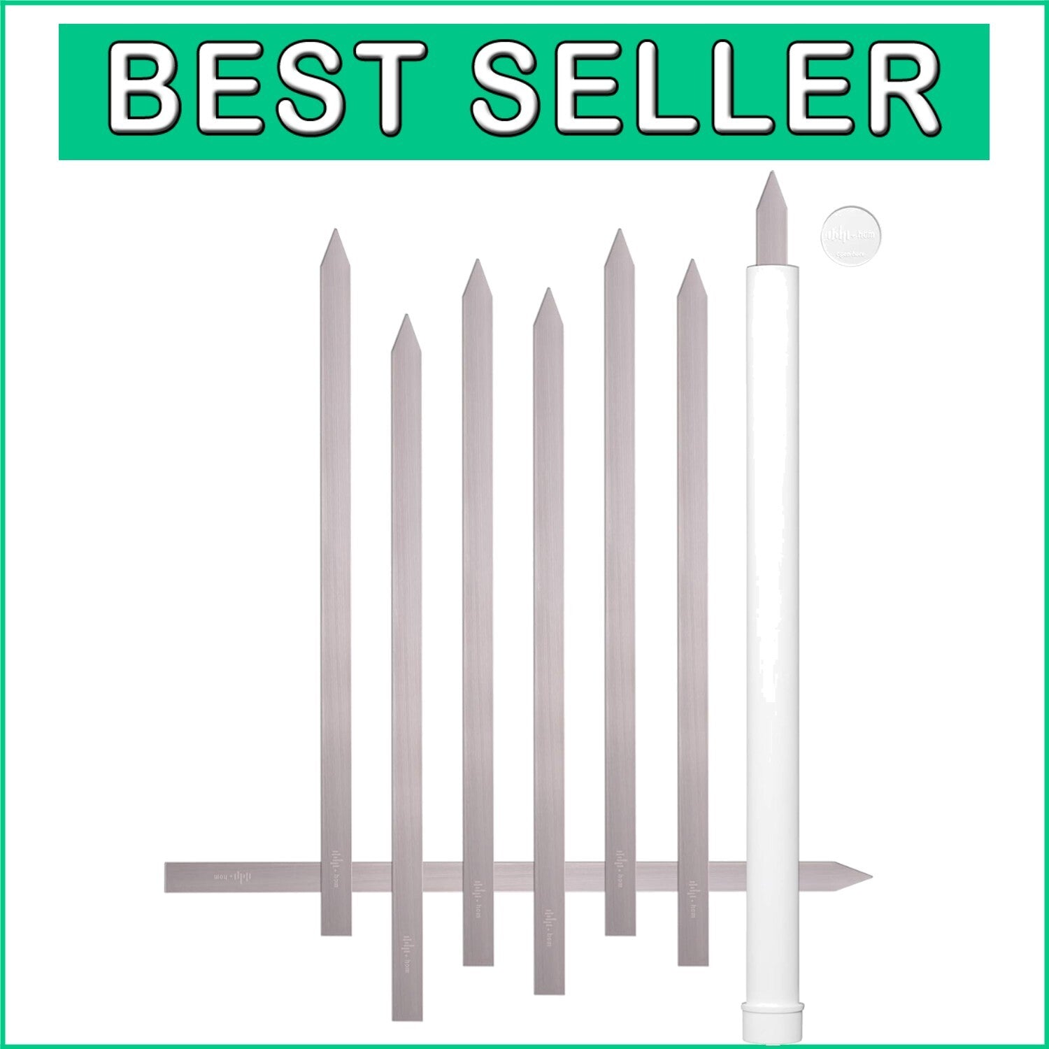 8-Pack 1” Wide Koobideh Skewers - Heavy-Duty Stainless Steel with Carrying Case