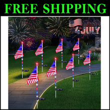 Load image into Gallery viewer, Bright &amp; Colorful Solar-Powered American Lights - Versatile 8 Pack for Holidays
