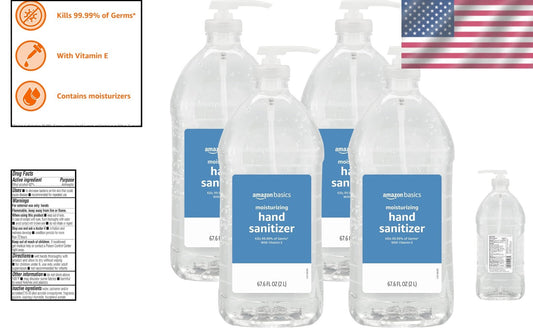 62% Ethyl Alcohol Hand Sanitizer - Original Scent, Pack of 4 with Moisturizers