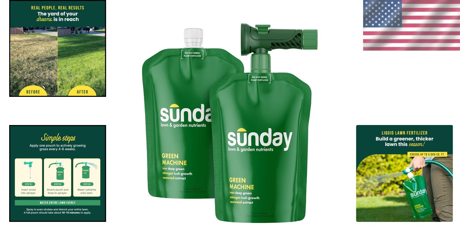 Premium Green Machine Lawn Fertilizer, 42.3oz - 2 Pack for Fast Greening Effect