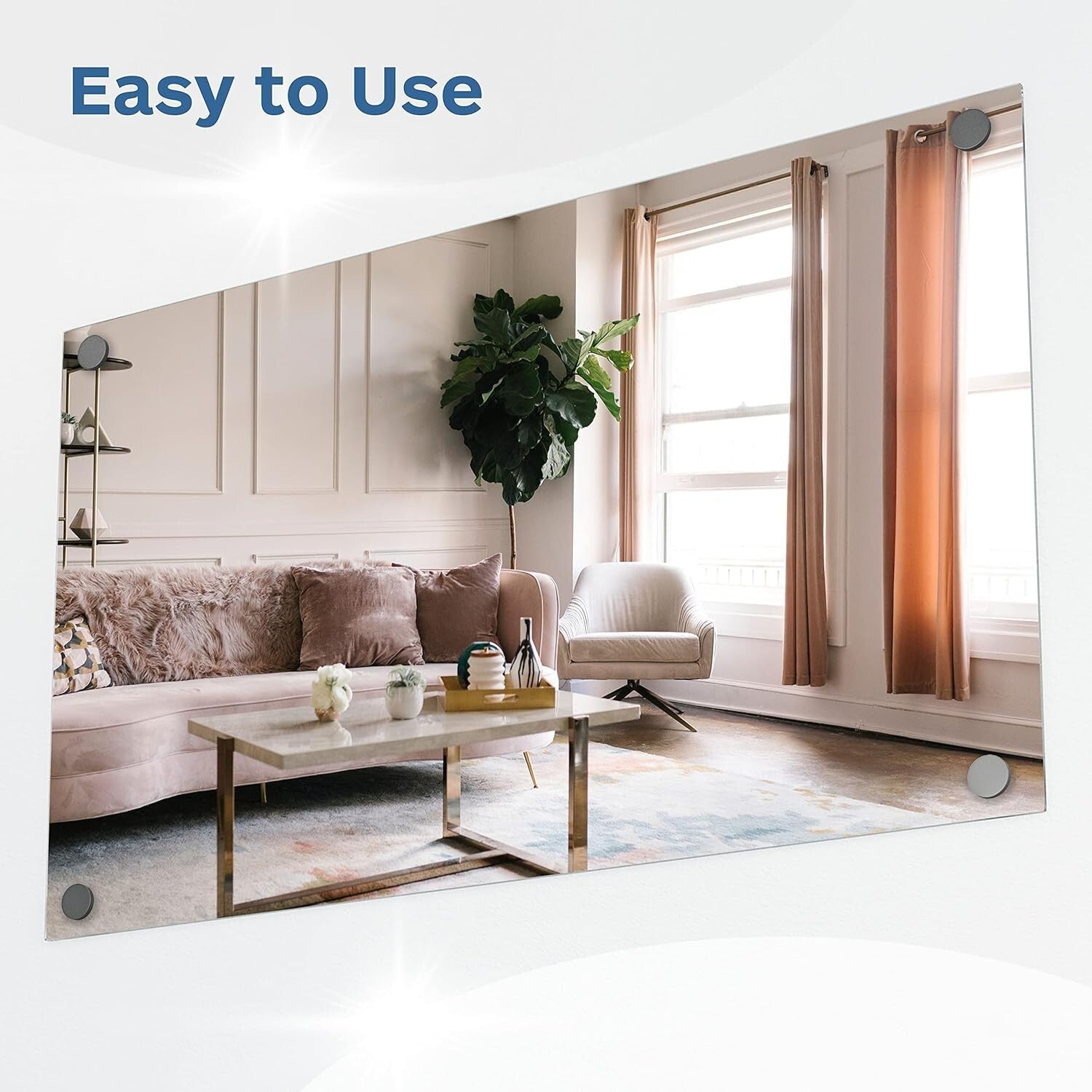 Clear Reflection 12x24 Acrylic Mirrors Set - Shatterproof & Customizable Design